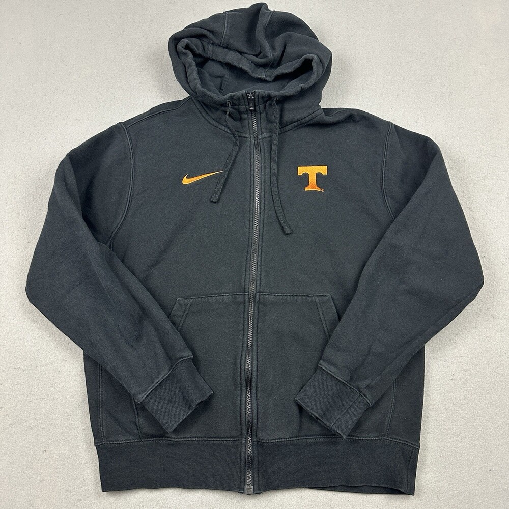Tennessee Volunteers Hoodie Men Medium Black Nike Zip NCAA Sweatshirt Basketball
